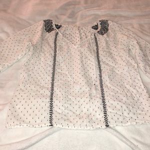 white & black blouse with tassels!